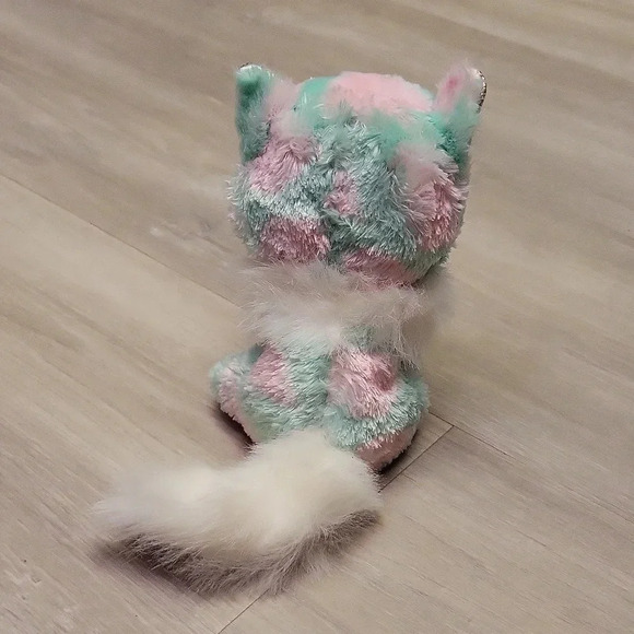 TY Beanie Baby Opal Purple Glitter Eyes Pink and Teal Cat‎ - Picture 2 of 4